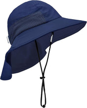 Cargar imagen en el visor de la galería, Sombrero con protección UPF 50+ para Bebés (3 a 24 Meses) - AZUL MARINO
