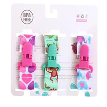 Cargar imagen en el visor de la galería, Pack x 3 un - Sujetadores de chupón para bebé (Pink)