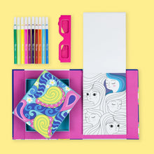 Cargar imagen en el visor de la galería, Set 3D Tiger Tribe con 36 páginas, 10 marcadores y lentes especiales. Colorea y descubre increíbles efectos 3D. Ideal para viajes. Edad 5 a 8 años.
