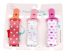 Cargar imagen en el visor de la galería, Pack x 3 un - Sujetadores de chupón para bebé (CONFETI)