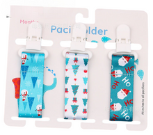 Cargar imagen en el visor de la galería, Pack x 3 un - Sujetadores de chupón para bebé - EDICIÓN NAVIDAD