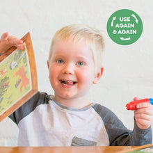 Cargar imagen en el visor de la galería, Magic Painting World Dinosaurs Tiger Tribe con 4 láminas reutilizables y pincel de agua para niños
