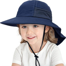 Cargar imagen en el visor de la galería, Sombrero con protección UPF 50+ para Bebés (3 a 24 Meses) - AZUL MARINO
