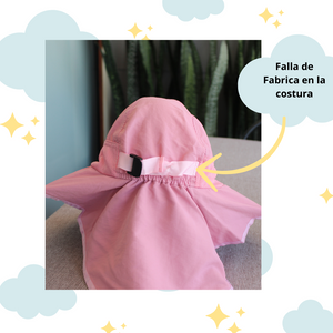 Sombrero con protección UV UPF+50  para  niños - ROSADO (Falla: Pequeña falla en la costura de  la correa)