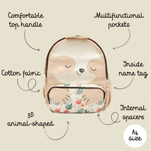 Cargar imagen en el visor de la galería, Mochila para niños - Tamaño A4 - Gnawy El Perezoso | SASSI
