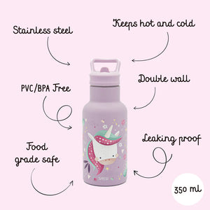 Botella de acero inoxidable con aislamiento al vacío (350 ml) - Sparkly El Unicornio | SASSI