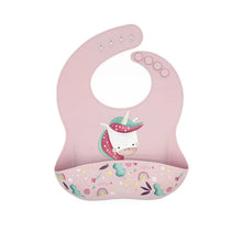 Cargar imagen en el visor de la galería, Babero de Silicona con Bolsillo - Sparkly El Unicornio | SASSI
