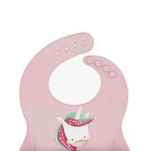 Cargar imagen en el visor de la galería, Babero de Silicona con Bolsillo - Sparkly El Unicornio | SASSI
