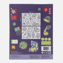Cargar imagen en el visor de la galería, Movable Wall Art Space Animals Tiger Tribe con stickers reutilizables de animales astronautas y 5 marcadores

